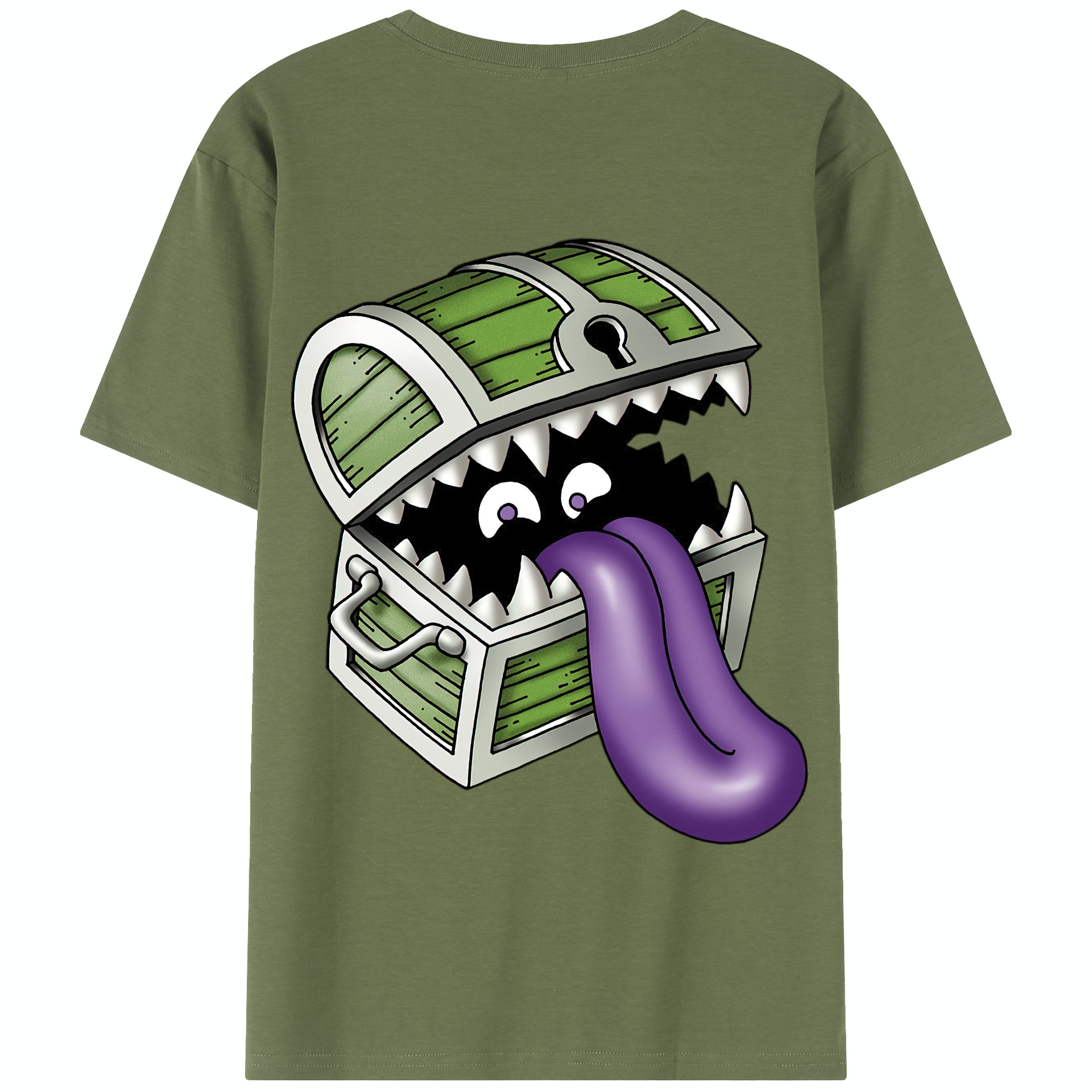 （画像用） ドラゴンクエスト Doragon Kuesuto Dragon Quest 綿100％半袖Tシャツ（背面プリント）